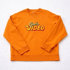 Coach “Video” Graphic Sweatshirt – True Orange – Heavyweight Cotton – Size Large
